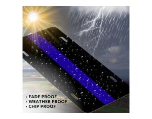thin blue line police metal license plate